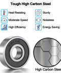 Front view: two ANCIRS 608-2RS ball bearings, double rubber-sealed, 8x22x7 mm for skateboard/inline scooter