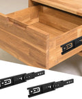 8 Pairs 6 Inch Black Soft Close Drawer Slides With Ball Bearing Full Extension Heavy Duty Quiet Hardware For Keyboard Trays Tables Drawers Shelves Nightstands And More mounted on a wooden drawer