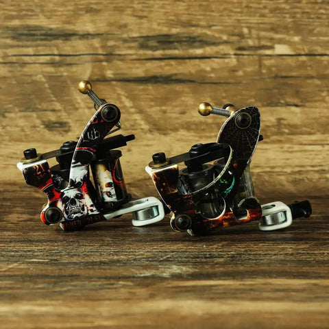 Dual Rotary Tattoo Machine Kit for Beginners with Power Supply and Foot Pedal, one liner and one shader