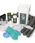 Grab-And-Go Compact Spill Kit Bucket With Absorbent Socks Powder Gloves Goggles Boot Covers And Coverall For Universal Spill Cleanup