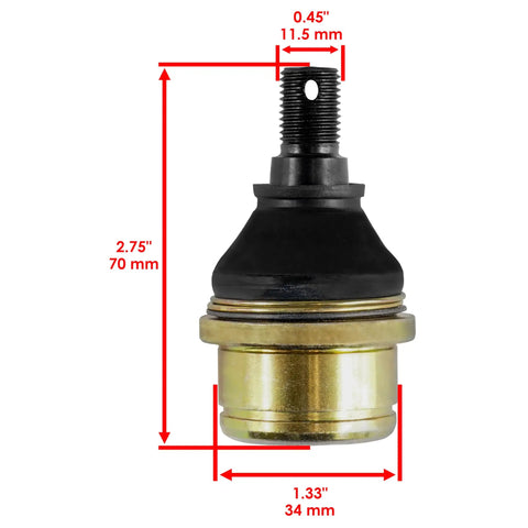 4 Pack Upper And Lower Ball Joints For Honda Rancher ATV Trx Series 350 400 420 Compatible With Trx350 Rancher 2000 2006 Trx400fa Trx400fga Trx420fa Trx420fe Trx420fm Trx420fpa black and gold ball joint with 70 mm height