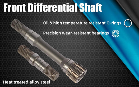 Heavy Duty Front Differential Axle Intermediate Shaft Kit Fits 2012-2021 Dodge Ram 1500 with oil resistant O-rings and bearings.