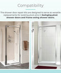 Shower Door Repair Kit With Pivot Pins And Bushings For Framed And Swing Doors stainless steel pivot pins in glass shower enclosures.