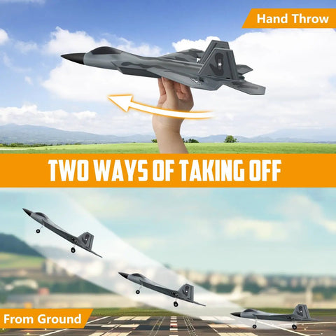 Two Channel RC Airplane Ready To Fly With Self Stabilization And 2.4 GHz Remote, Durable Foam Glider, hand throw and ground takeoff