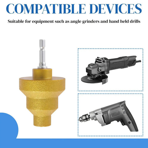 Diamond Step Drill Bit Set With M10 Thread, 20mm 35mm 50mm Three Stage Hole Opener For Tile Concrete Marble Granite Stone, Fits Angle Grinder Or Drill, Chamfer Countersink Polish And Smooth Cuts.