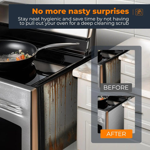 Silicone Stove Gap Covers Two Pack Seal The Gap Between Stovetop And Counter Heat Resistant And Easy Clean Oven Gap Filler 21 Inch Black