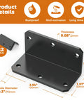 Heavy Duty 2x4 L Shaped Corner Brackets With Holes, 90 Degree Galvanized Right Angle Braces, Black, Product Details