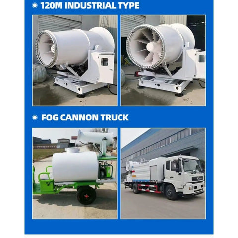 Get The Dust Under Control With This Heavy Duty Mobile Fog Cannon Sprayer, featuring industrial and truck types for dust control.