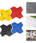 Set Of Four Concrete Stamp Mats 23.23x23.23x0.55in Lightweight PU Texturing Skins for Anti Slip Decorative Patterns in Various Colors