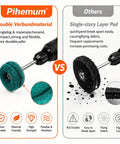 Comparison of Pihemum double material wheel versus single-layer pad for 90 Piece Buffing And Polishing Wheel Set For Rotary Tools.