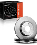 Front Vented Disc Brake Rotors Pair Compatible With Chrysler Dodge Jeep 2007 To 2017 Models showing 11.57 inch rotors with box.