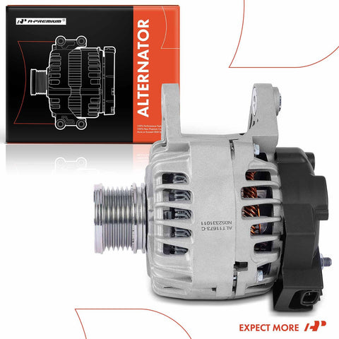 Alternator For Nissan Sentra 2013 To 2019 1.8L 12V 110A With Six Groove Clutch Pulley Clockwise Rotation Replace FG12T039 2611855B Built Tough High Quality Auto Electrical Part, shown with packaging