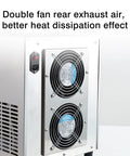 Double fan cooling system of Commercial Snowflake Ice Machine Making Two Seventy Five Pounds Daily automatic shaved ice maker.