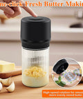 Electric Butter Churn One Touch Butter Maker In Five To Ten Minutes With A 34 Ounce Glass Jar kitchen counter view