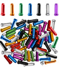 Colorful 100 Piece Bike Brake Cable End Caps Crimps Set For Road And Mountain Bikes Assorted Colors Including Black Green Blue Red Purple Gold Silver 1.2cm aluminum caps