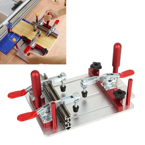Aluminum Router Table Coping Sled With Clear Acrylic Dust Board For Safer Clamping, Professional Rail Safety Sled For Cabinet Doors