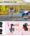 Deer crossing road with deer whistle for car, installation in progress, highlighting benefits of Pink Car Emergency Kit For Women And Teens.