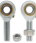 Rod End Bearing Set 7 By 16 Inch Bore Right Hand Thread With 9 Degree Angular Misalignment Forged 45 Steel Bodies 2 Pack, with nuts