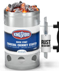 Heavy Duty Deluxe Charcoal Chimney Starter With Large Capacity Zinc Steel Build, Heat Shield, Stay-Cool Handle, Vented Base