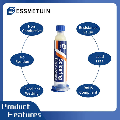 Soldering flux paste tube for Desoldering Wick And No Clean Flux Set For Electronics Repair Fast Solder Removal Kit features
