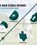 Beefy 7 Feet U Channel Fence Post Set 10 Pack With 50 Zip Ties And 20 Clips showing stable designs for outdoor wire fencing.