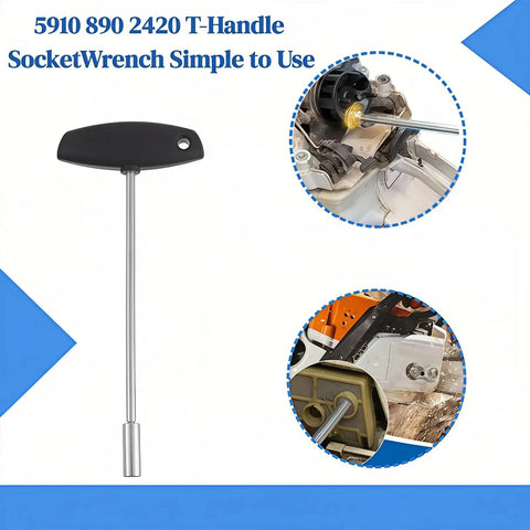 9 Inch 8mm T Handle Socket Wrench For Stihl Chainsaws Brushcutters Blowers And Hedge Trimmers Heavy Duty Replacement Part 5910 890 2420 5910 890 2420 Fits Many Models