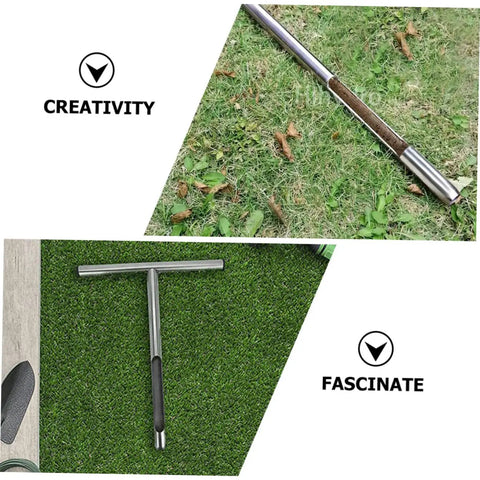 Stainless Steel Soil Sampler Probe With T Handle For Lawn Care And Garden Testing 304 Metal Soil Sampling Tool on grass