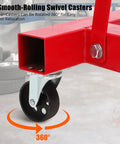 Heavy Duty Folding Cherry Picker Engine Hoist With Lever And Telescopic Boom Two Ton Hydraulic Garage Crane front view of smooth-rolling swivel casters