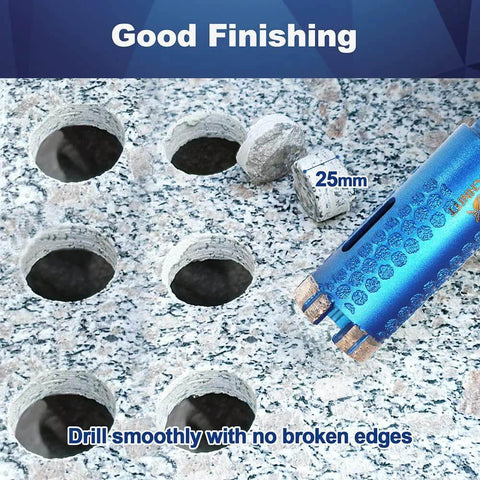 Diamond core drill bit, 1 3/8 inch, blue laser-welded diamond hole saw for granite and marble