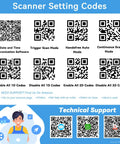 Scanner setting codes for Rugged 2D Industrial Barcode Scanner With Wireless Charging Stand Bluetooth 433MHz 2In1 Reader.