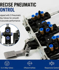 Heavy Duty Tire Changer Control Pedal Assembly with precise pneumatic control, three 5-way valves, and aluminum foot controls