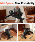 Under Desk Bike With 16 Level Magnetic Resistance And Bluetooth App Compact Mini Pedal Exerciser in home office setup