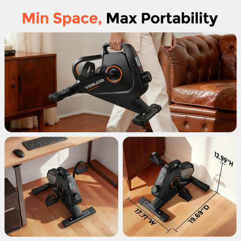Under Desk Bike With 16 Level Magnetic Resistance And Bluetooth App Compact Mini Pedal Exerciser in home office setup