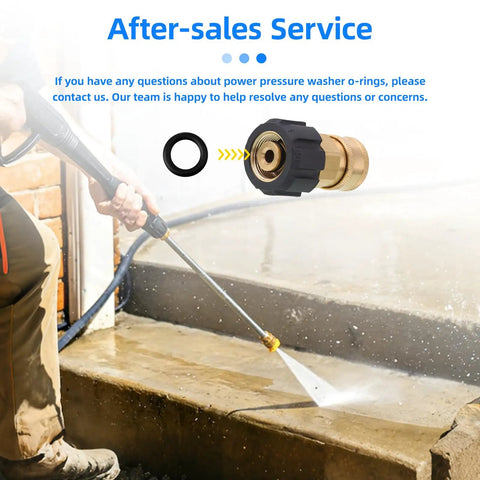 Heavy Duty Pressure Washer O Rings Kit for 1/4 Quick Couplers and M22 Fittings 3/8 Inch ID Replacement Seals Pro Grade image