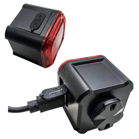 High Output White LED E Bike Headlight With USB Rechargeable Power And 4 Mode Smart Sensor Brake Light 12V To 60V Compatible Ultra Bright For Rad Power Bikes RadMini RadRover RadExpand RadRunner And Vamoose Mammoth