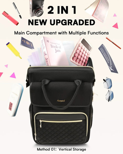 Rolling Wheeled Backpack For Women Arcoyard 2 In 1 ✓