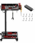 Adjustable Height Tool Cart With Wheels For Garage And Workshop, 36.2 To 42.9 Inch Height Range, Heavy Duty Metal Rolling Tool Tray Table
