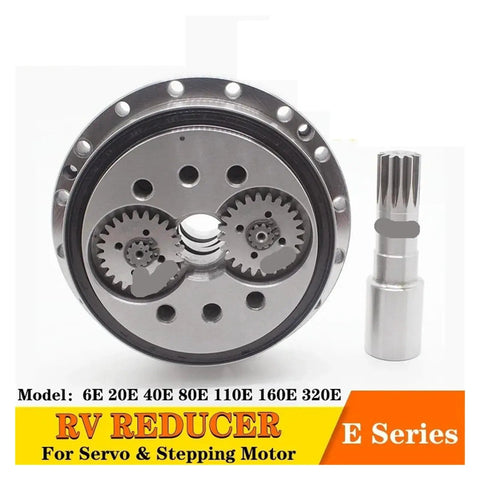 Rock Solid Heavy Duty Cycloidal Pinwheel RV Reducer Gearbox 150BX Series 750W Servo Motor showing industrial gears and output shaft.