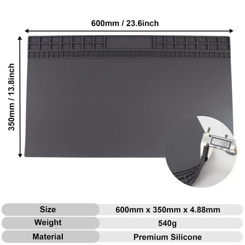 Extra Large Soldering Mat Silicone Workstation Pad 23.5x13.7 Inches Pro Grade Heat Resistant Up To 932 Degrees Fahrenheit Mat