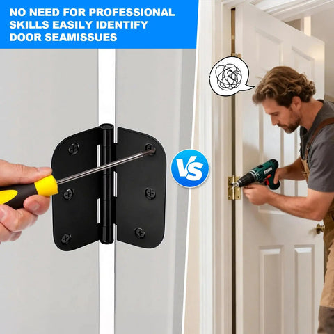3.5 Inch Door Hinge Shim Kit With Pro Grade Plastic Spacers shown being installed for easy door alignment