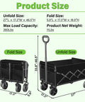 Foldable Wagon Cart With Wheels For Outdoor Adventures, Collapsible And Portable Utility Wagon With 125L Capacity, Capable Of 360 Lb Load