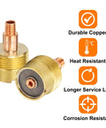 Gas Lens Collet Body 45V64S Three Thirty Second Inch TIG Torch Consumables Kit For WP 17 18 26 Series Copper Construction