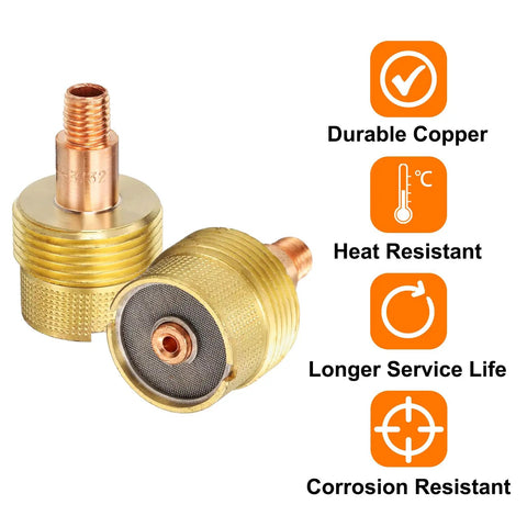 Gas Lens Collet Body 45V64S Three Thirty Second Inch TIG Torch Consumables Kit For WP 17 18 26 Series Copper Construction
