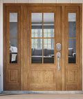 Wooden front door with keyless entry door lock with handle electronic keypad deadbolt for front doors auto lock 1 touch locking.