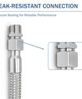 Leak-resistant connection detail of Top Shelf Heavy Duty 1/4 In X 40 In Stainless Steel Air Compressor Jumper Hose.
