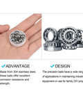 9mm 304 Stainless Steel Precision Bearing Balls Set, 10 Pieces For Industrial Machinery, Automotive, And DIY Projects, Pro Grade Beads For Bearings, Casters, Drawer Slides, And Semi Precision Applications in hand and near bearings