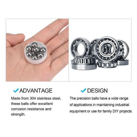 9mm 304 Stainless Steel Precision Bearing Balls Set, 10 Pieces For Industrial Machinery, Automotive, And DIY Projects, Pro Grade Beads For Bearings, Casters, Drawer Slides, And Semi Precision Applications in hand and near bearings