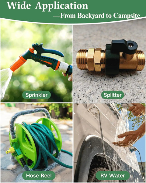 Brass 3/4 GHT Female To 3/4 GHT Male Swivel Adapter For Garden Hoses, 360 Degree Anti Twist Connector, O Ring Seal No Leaks, Pressure Washer Gun Swivel Fitting, Easy To Use, Durable Brass Construction used with sprinkler and hose reel