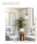 Four-Tier Crystal Chandelier In Matte Black, Modern 3-Light Pendant For Dining Room pictured in a cozy living room interior.