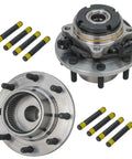 Front Suspension And Wheel Bearing Hub Kit For 2000 Through 2004 Ford F250 F350 Super Duty 4X4 Dually showing hub and bolts.